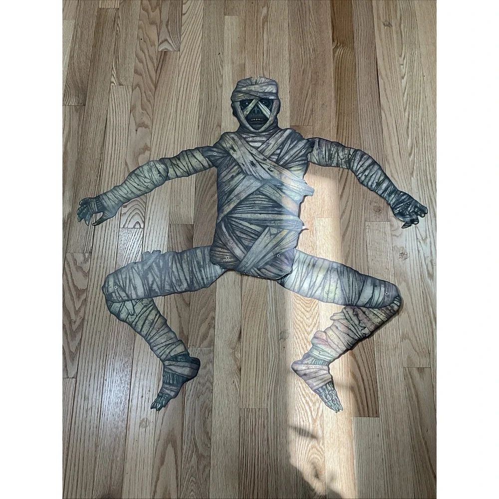 Vintage 1995 Beistle Jointed Die Cut Mummy Halloween Hanging Decor 41